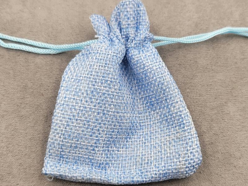 Мішечки мішковина 7*9 см упаковка 50 шт світло-блакитні