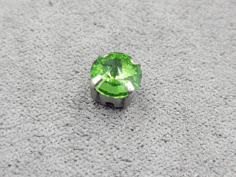 Страз в цапах 6 мм (скло) зелений