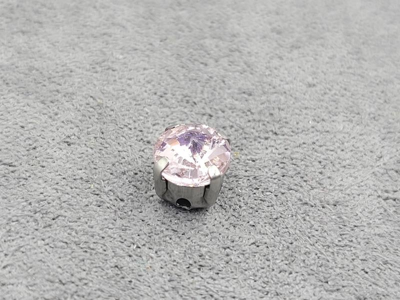 Страз в цапах 6 мм (скло) рожевий