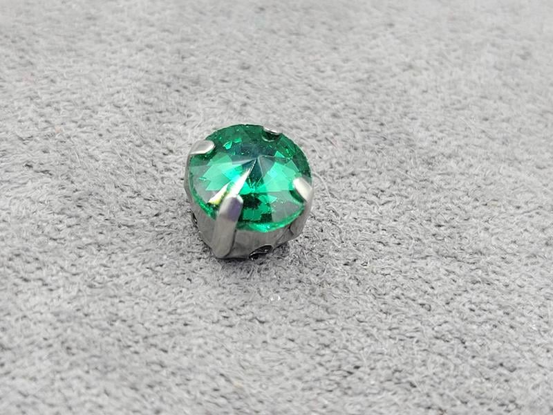 Страз в цапах 6 мм (скло) бірюзовий