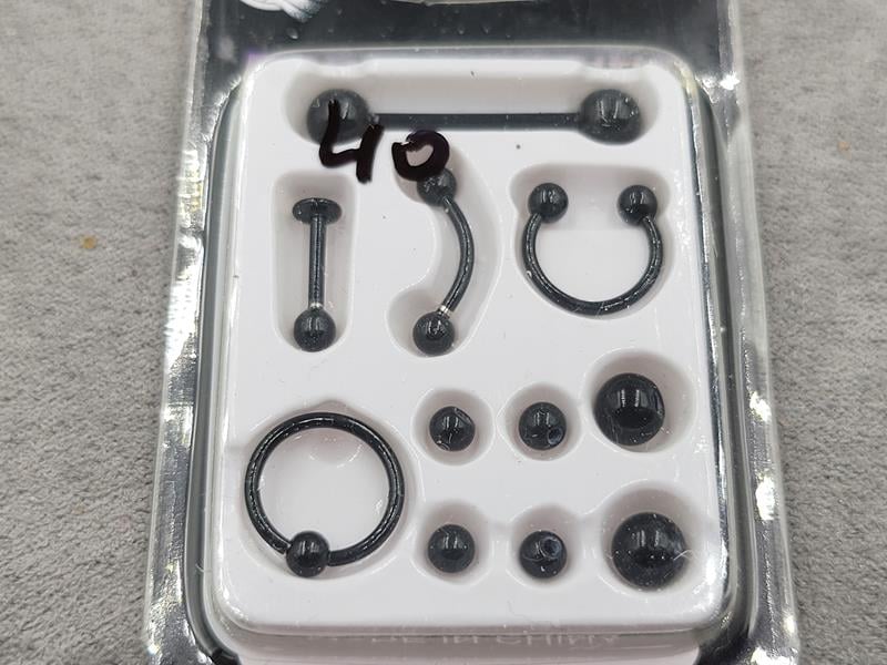 Пірсинг набір нержавіюча сталь колір чорний