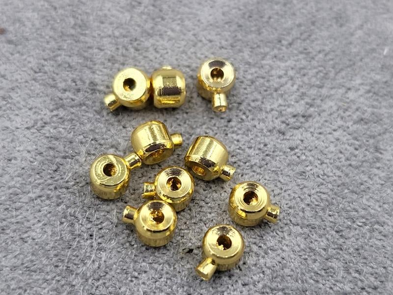 Зажим * one touch* 10 шт колір лимонне золото гіпоалергений сплав