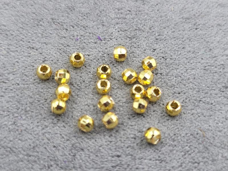 Кулі 2 мм грань колір лимонне золото 20 шт (гіпоалергений сплав)