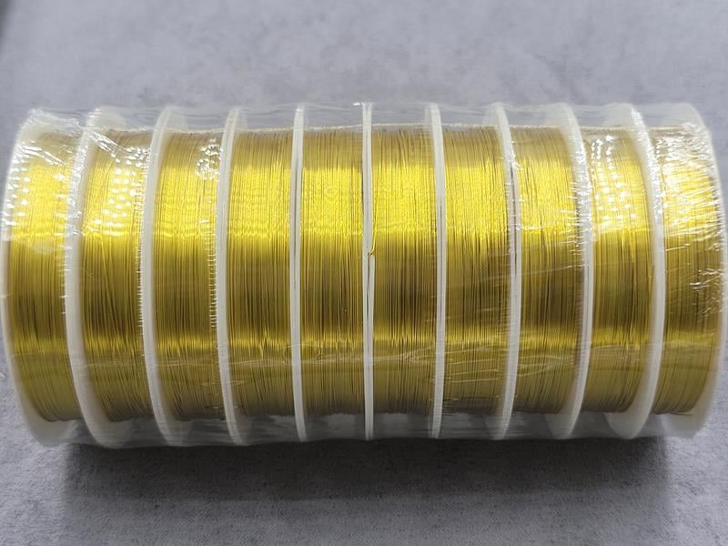 Дріт 0,4 мм 8,3 м колір лимонне золото упаковка  (не міняє колір)