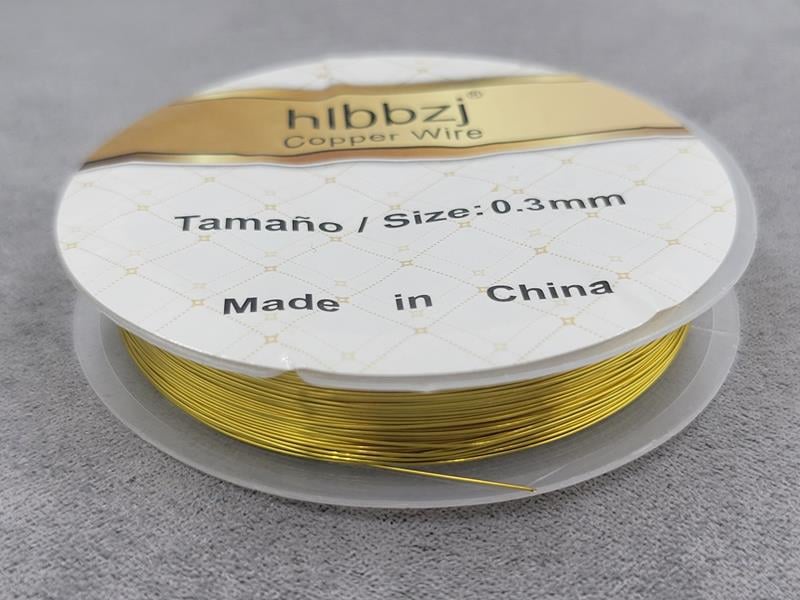 Дріт 0,3 мм 14 м колір лимонне золото 1 штука  (не міняє колір)