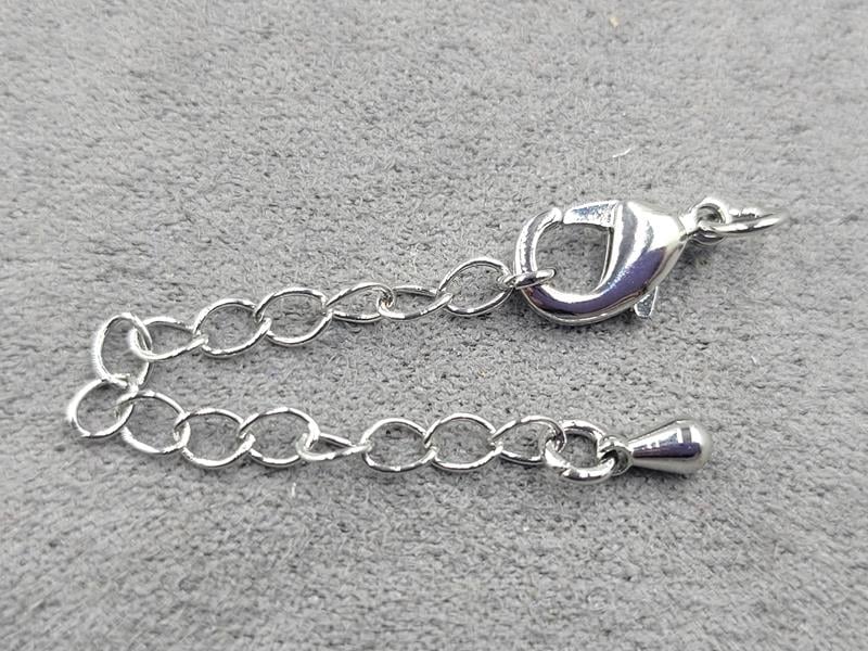 Замок 12 мм колір сталь з підвіскою крапля (гіпоалергенний сплав)