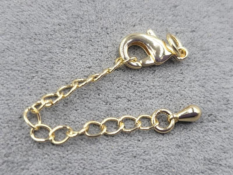 Замок 12 мм колір золото з підвіскою крапля (гіпоалергенний сплав)