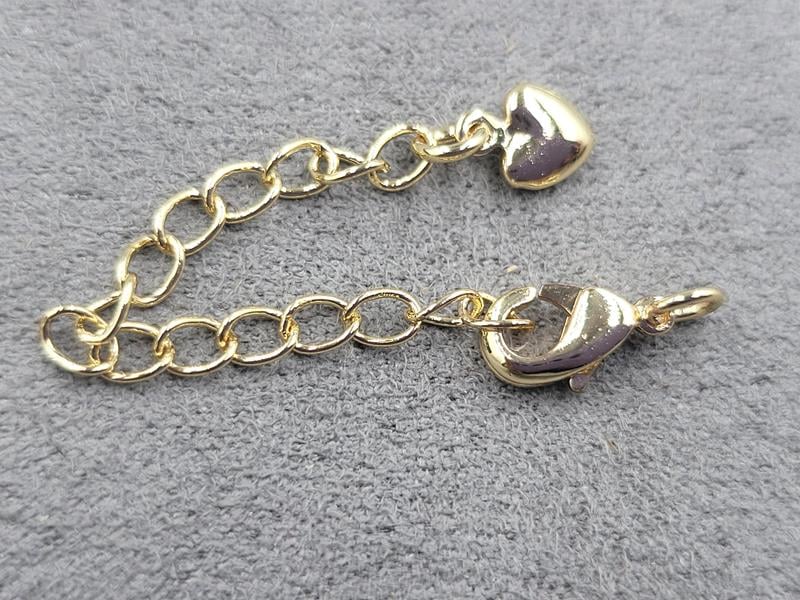 Замок 10 мм колір золото з підвіскою серце  (гіпоалергенний сплав)