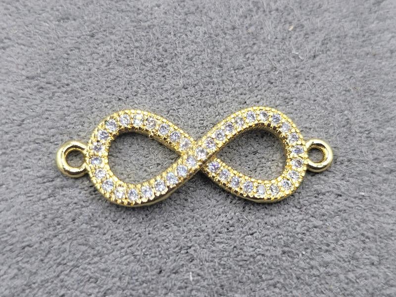 Конектор безкінечність 9*26 мм колір лимонне золото (гипоалергений сплав)