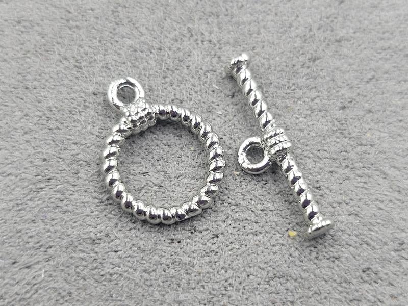 Замок тогл 12 мм родій (гіпоалергенний сплав)