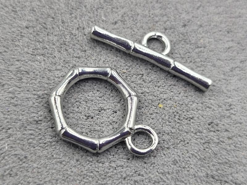 Замок тогл 13 мм родій (гіпоалергенний сплав)