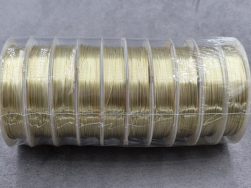 Дріт 0,3 мм 14 м колір світле золото упаковка 10 шт  (не міняє колір)