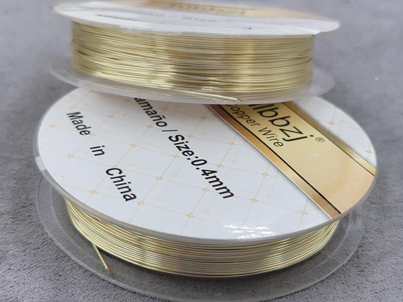 Дріт 0,4 мм 10 м колір світле золото 1 штука  (не міняє колір)