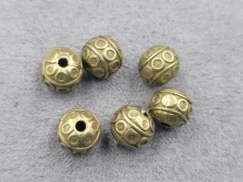 Бусини кулі 7,7 мм 18 шт колір бронза метал