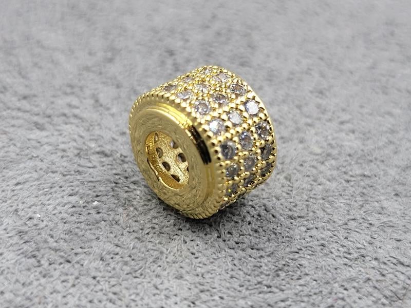 Бусина 9*6,3 мм (отв. 4 мм) колір лимонне золото (гіпоаллергений сплав)