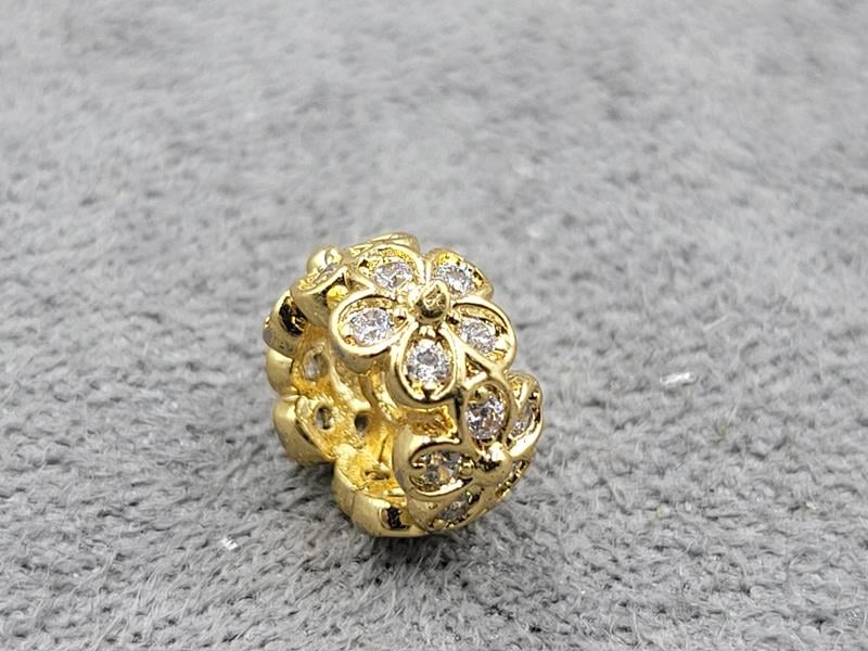 Рондель 8 мм толщина 4,5 мм *цветок* (гиппоаллергенный сплав)