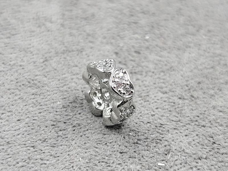 Рондель 8 мм т 3 мм *серце* родій (гіпоалергений сплав)