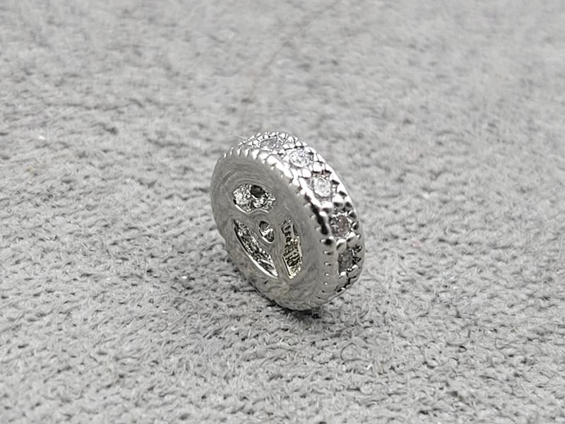 Рондель 2,2*7,5 мм родій (гіпоалергений сплав)