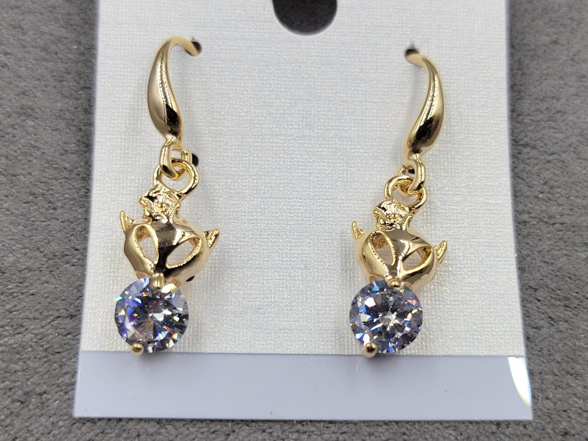 Сережки 8*28 мм з фіанітом