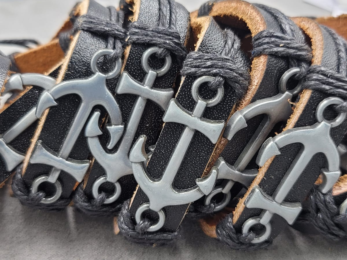 Браслеты *якір* 12 шт колір сталь