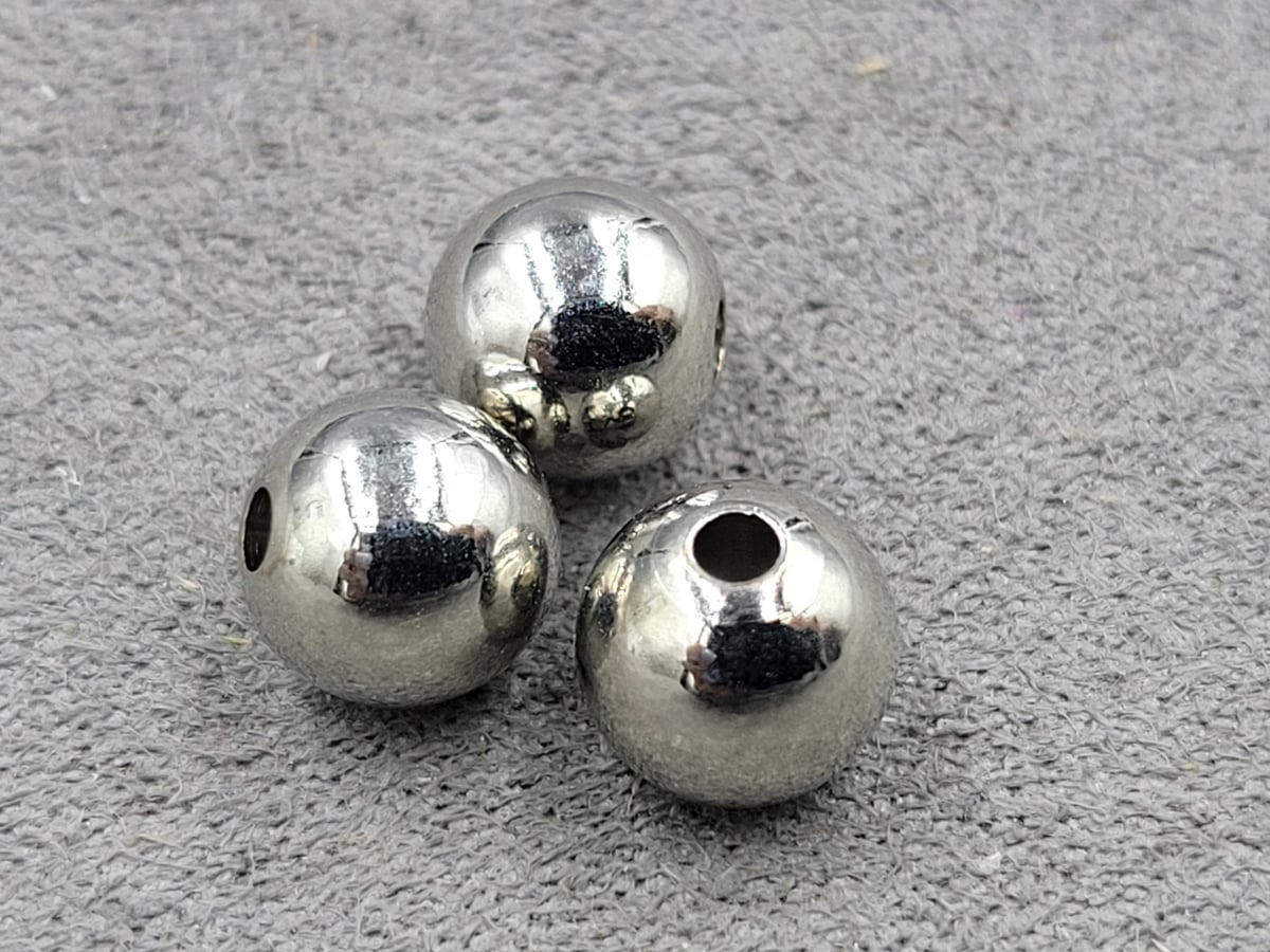 Бусини кулі 8 мм 10 шт колір сталь (гіпоалергений сплав)