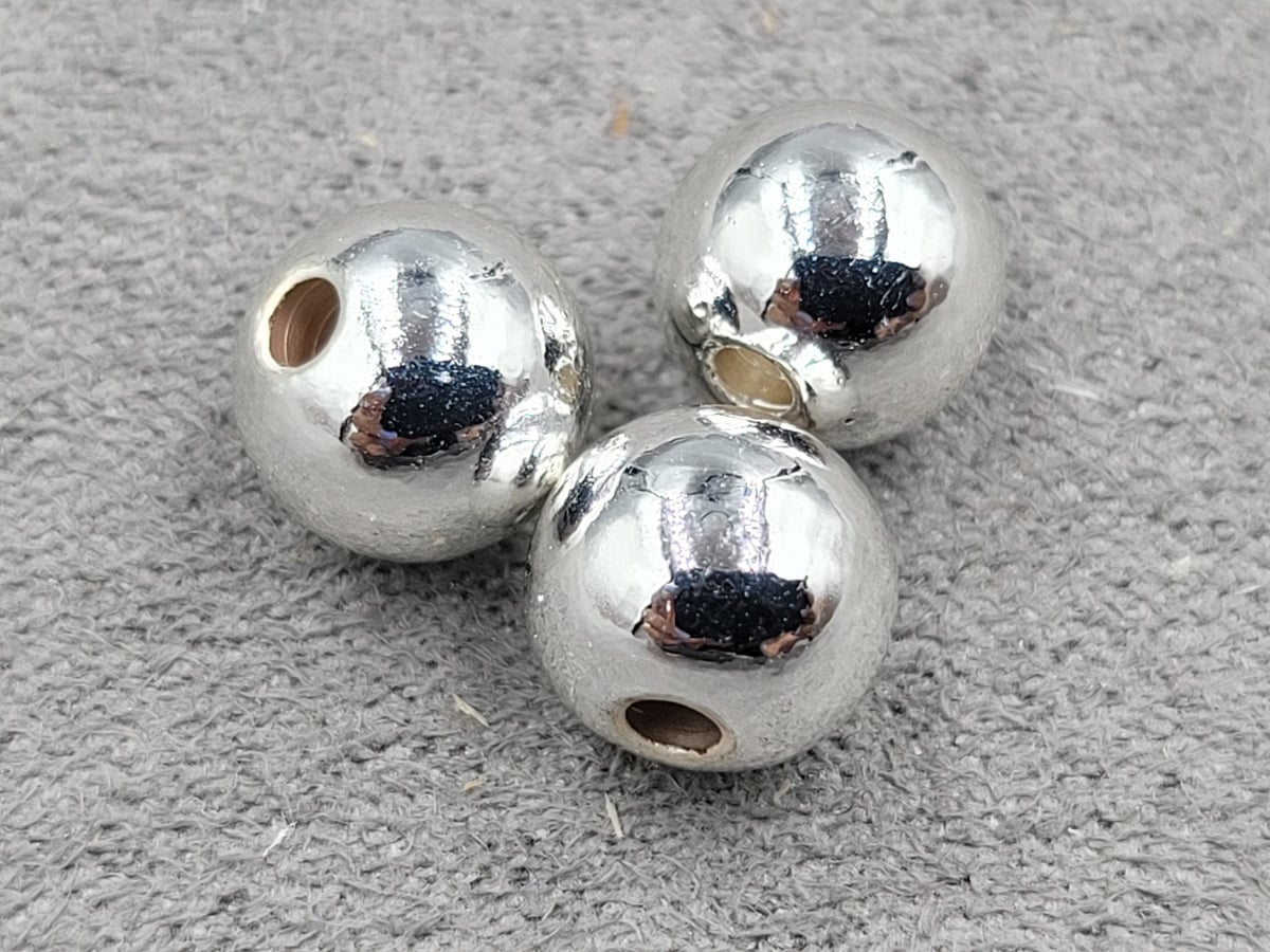 Бусини кулі 8 мм 10 шт колір срібло (гіпоалергений сплав)