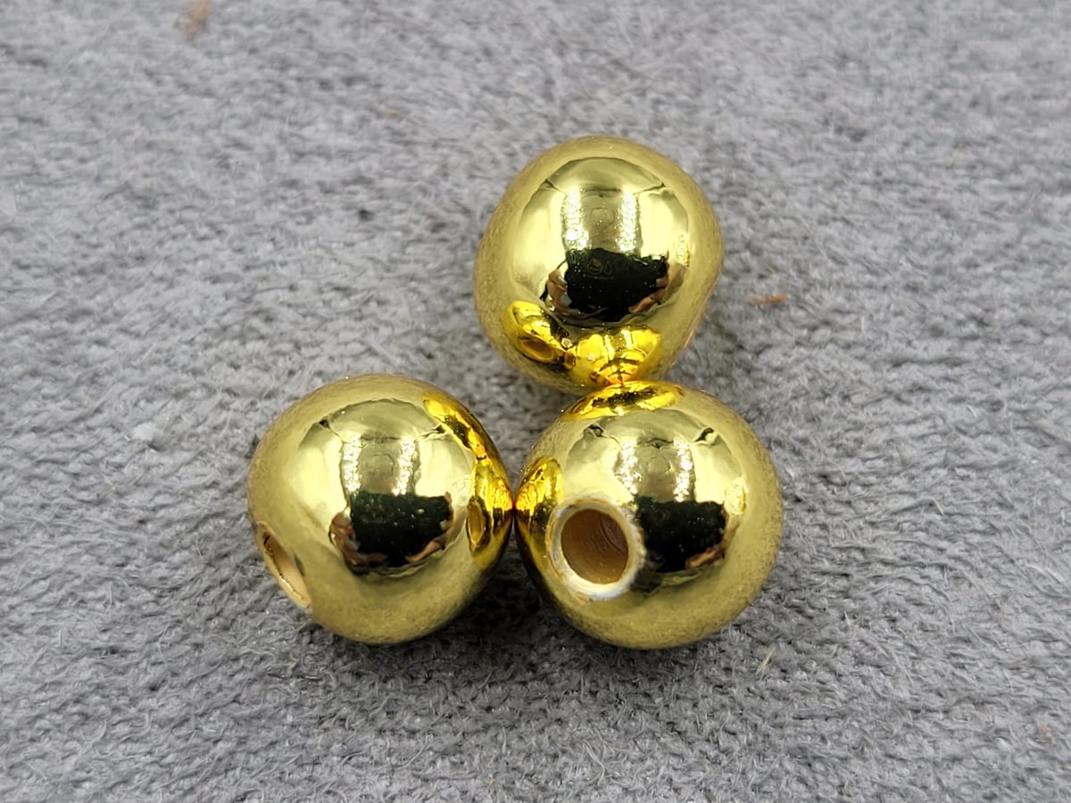 Бусини кулі 8 мм 10 шт колір лимонне золото (гіпоалергений сплав)