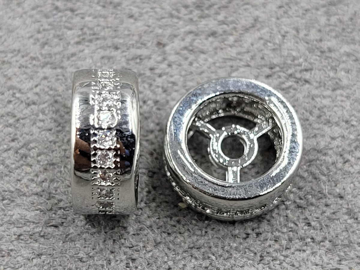 Рондель 10*4.5 мм родій (гіпоалергений сплав)