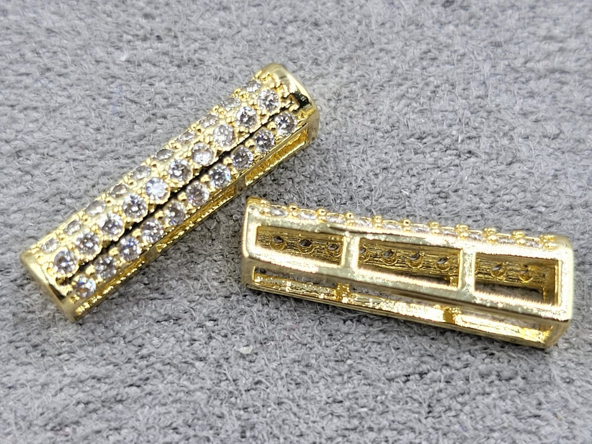 Роздільник 3,8*5,2*16 мм колір лимонне золото (гіпоалергений сплав)