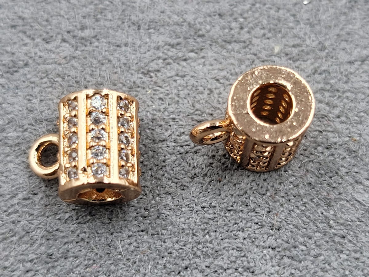 Бейл 6*7 мм колір рожеве золото (гіпоалергений сплав)