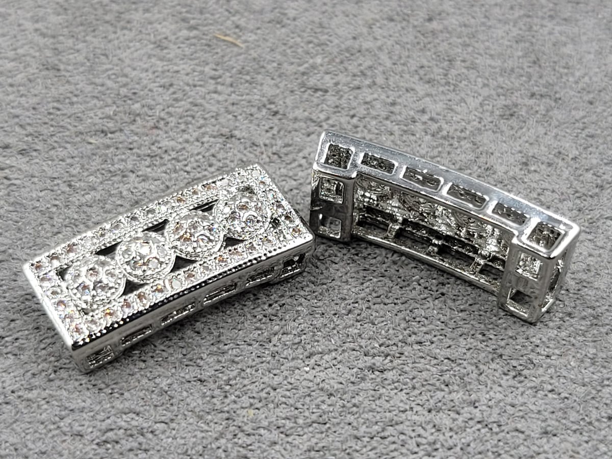 Роздільник 8*18,7 мм тов. 4 мм родій (гіпоалергений сплав)