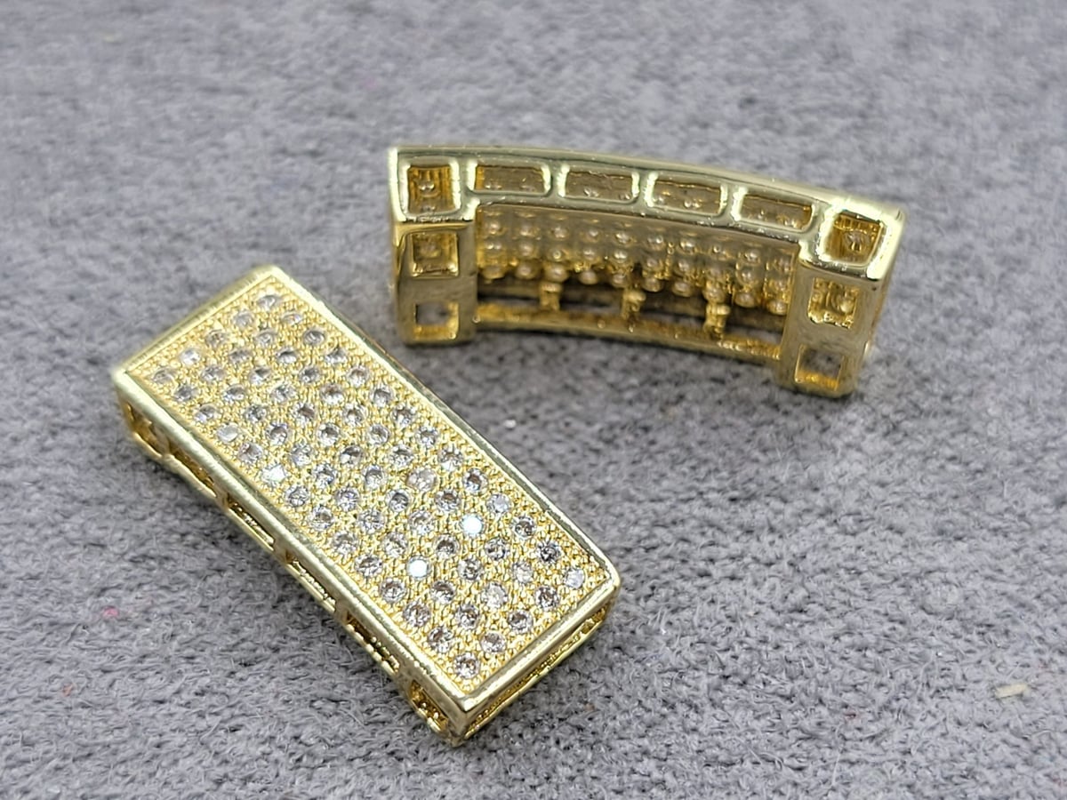 Роздільник 8*18,7 мм товщ. 4 мм колір лимонне золото (гіпоалергений сплав)