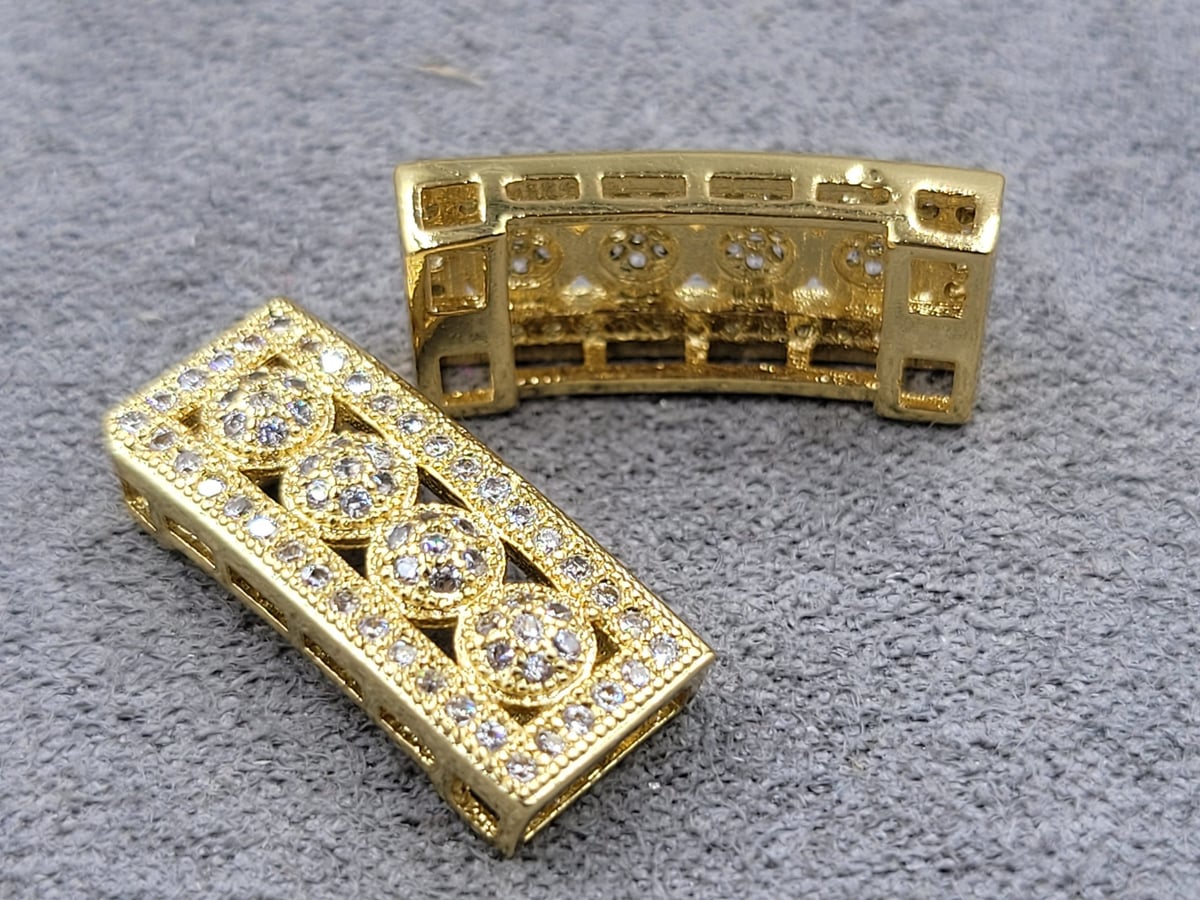 Роздільник 8*18,7 мм тол. 4 мм колір лимонне золото (гіпоалергений сплав)