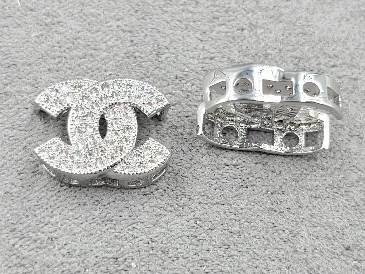 Бусина 11*15 мм родій (гіпоалергений сплав)