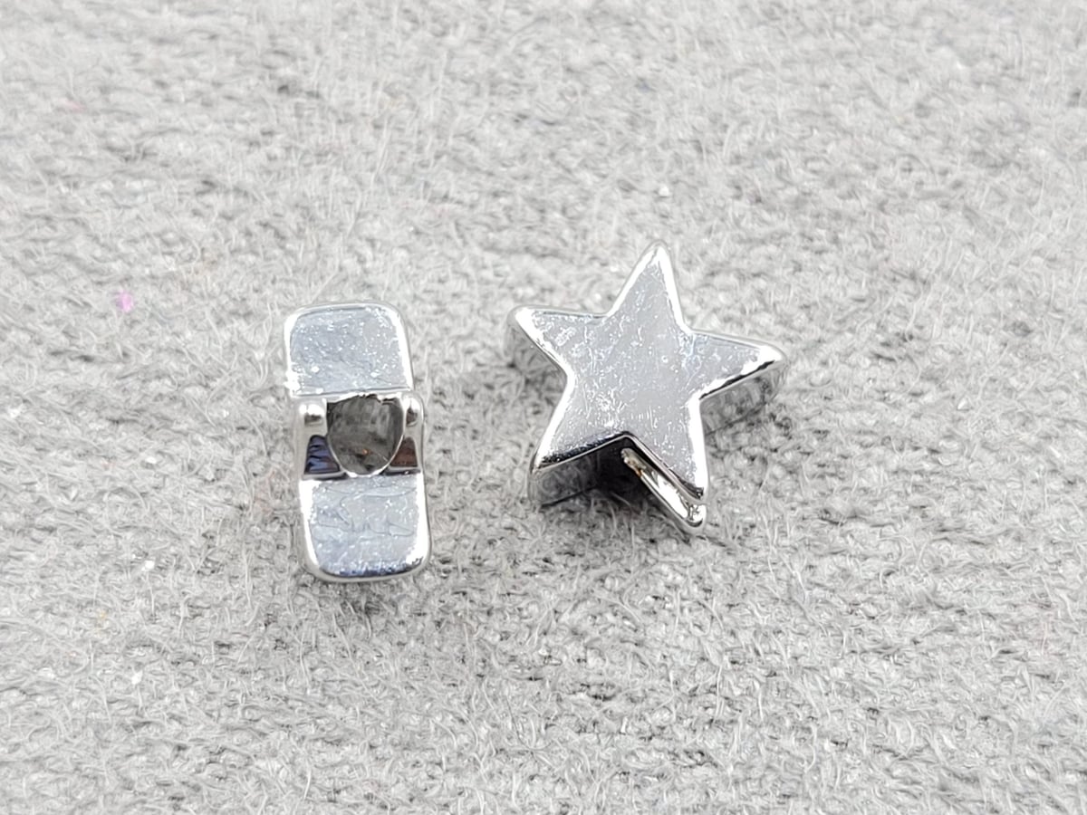 Бусина 6,6 мм родій (гіпоалергений сплав)