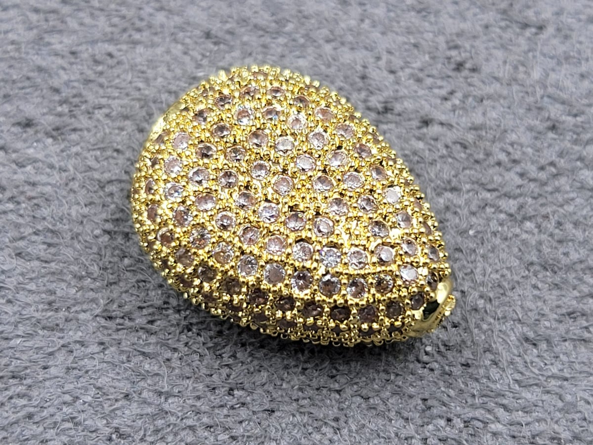 Бусина крапля 11*15 мм колір лимонне золото (гіпоалергений сплав)