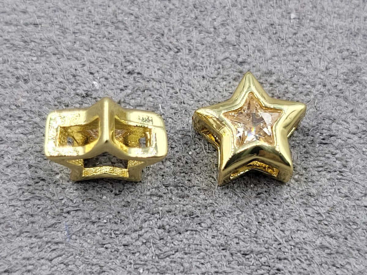 Бусина 8,7 мм колір лимонне золото (гіпоалергений сплав)