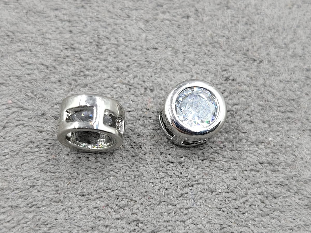 Бусина 6,4 мм родій (гіпоалергений сплав)