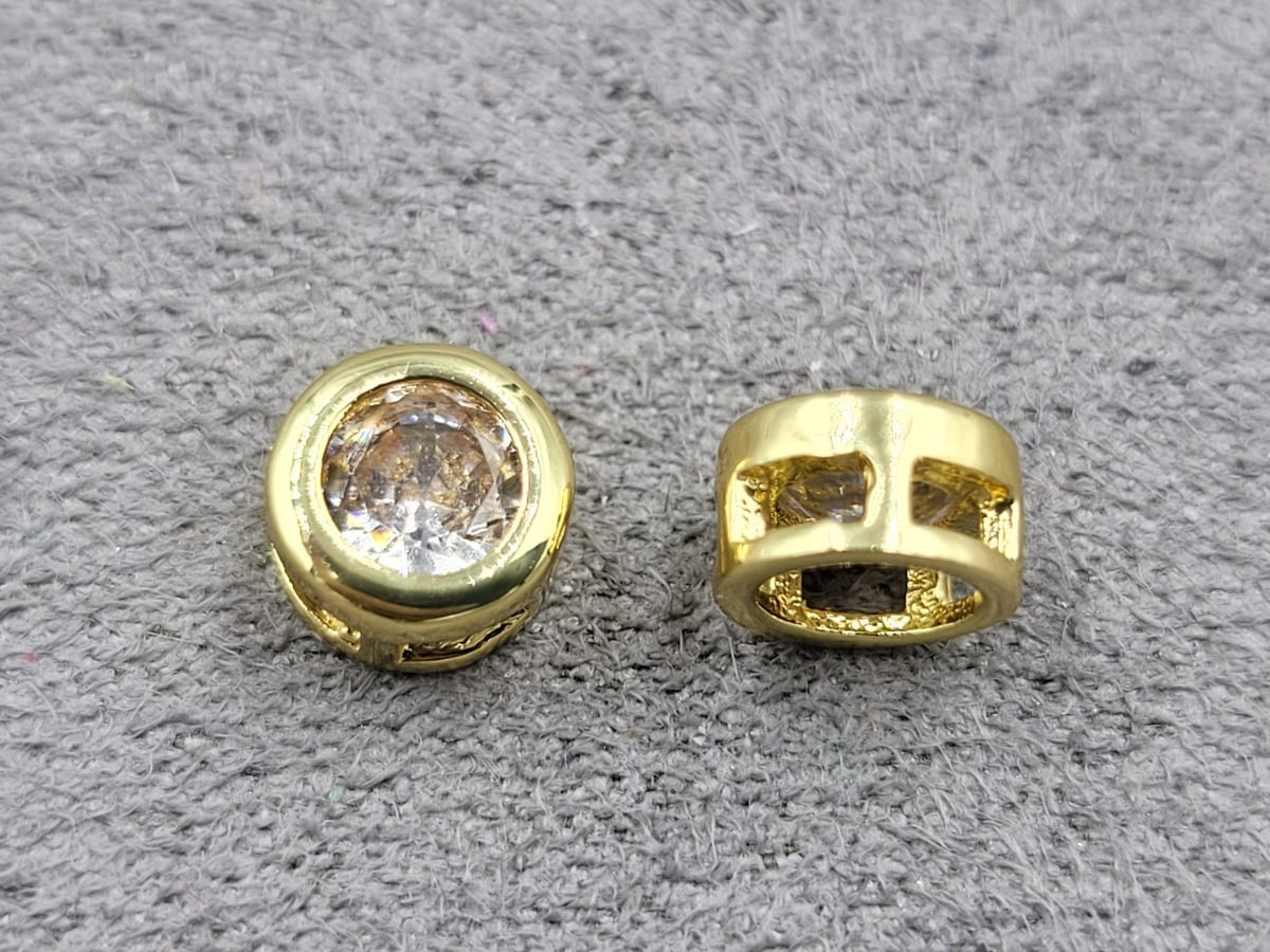 Бусина 6,4 мм колір лимонне золото (гіпоалергений сплав)