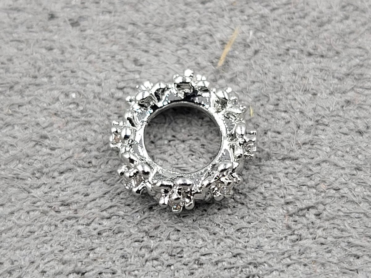 Рондель 3*8 мм отв. 4 мм колір сталь (гіпоалергений сплав)