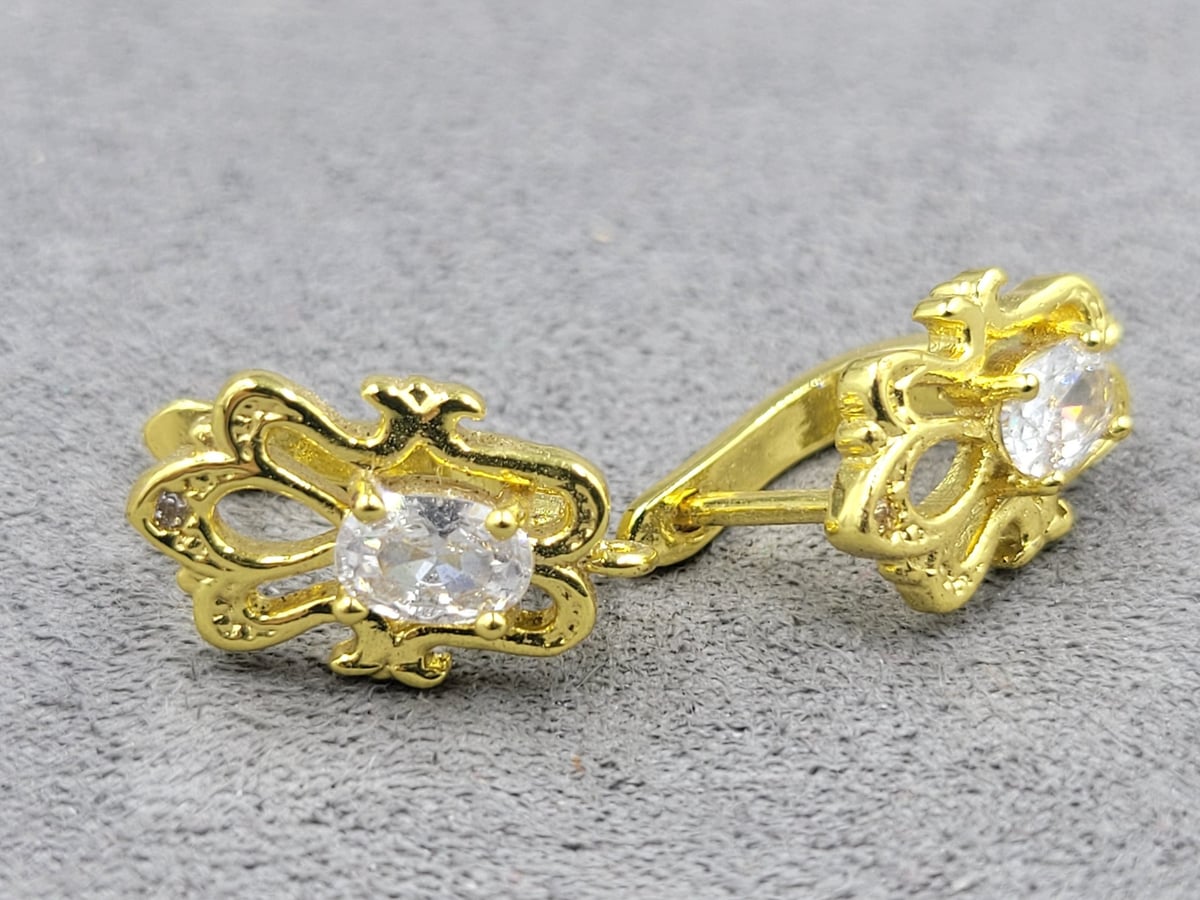 Швенза 10*16 мм колір лимонне золото ( гіпоалергений сплав)