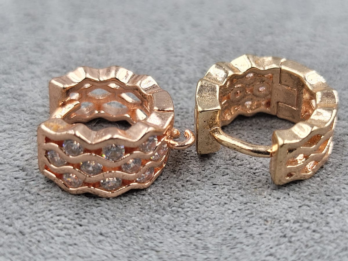 Швенза 7*15 колір рожеве золото (гіпоалергений сплав)