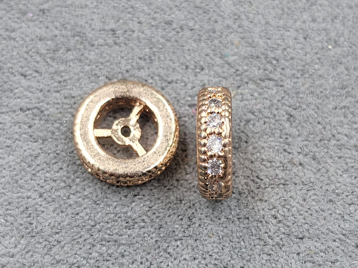 Рондель 2,8*9,5 мм колір рожеве золото (гіпоалергений сплав)