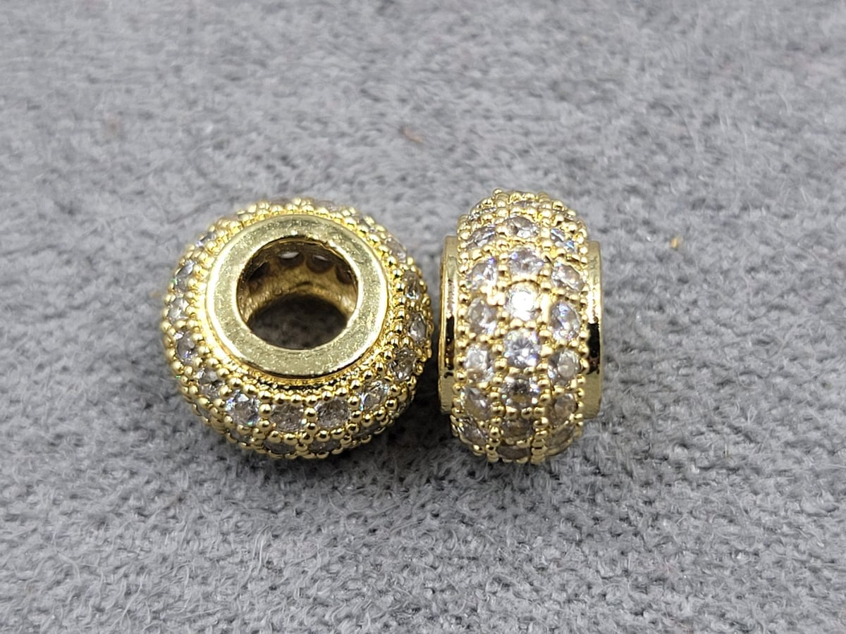 Бусина 5*8,5 мм отв. 3 мм колір лимонне золото (гиппоаллергенный сплав)