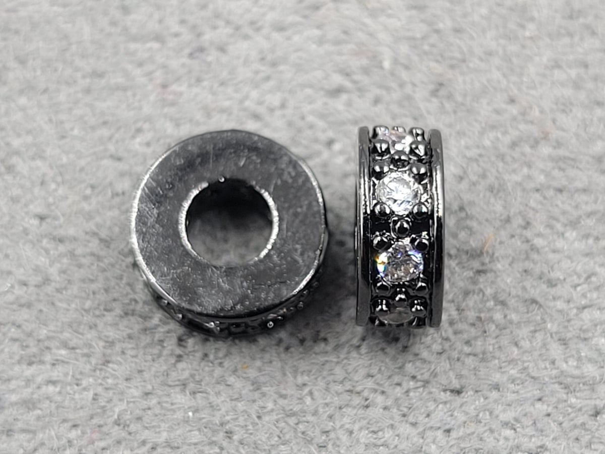 Рондель 3*7 мм колір чорний (гіпоалергений сплав)