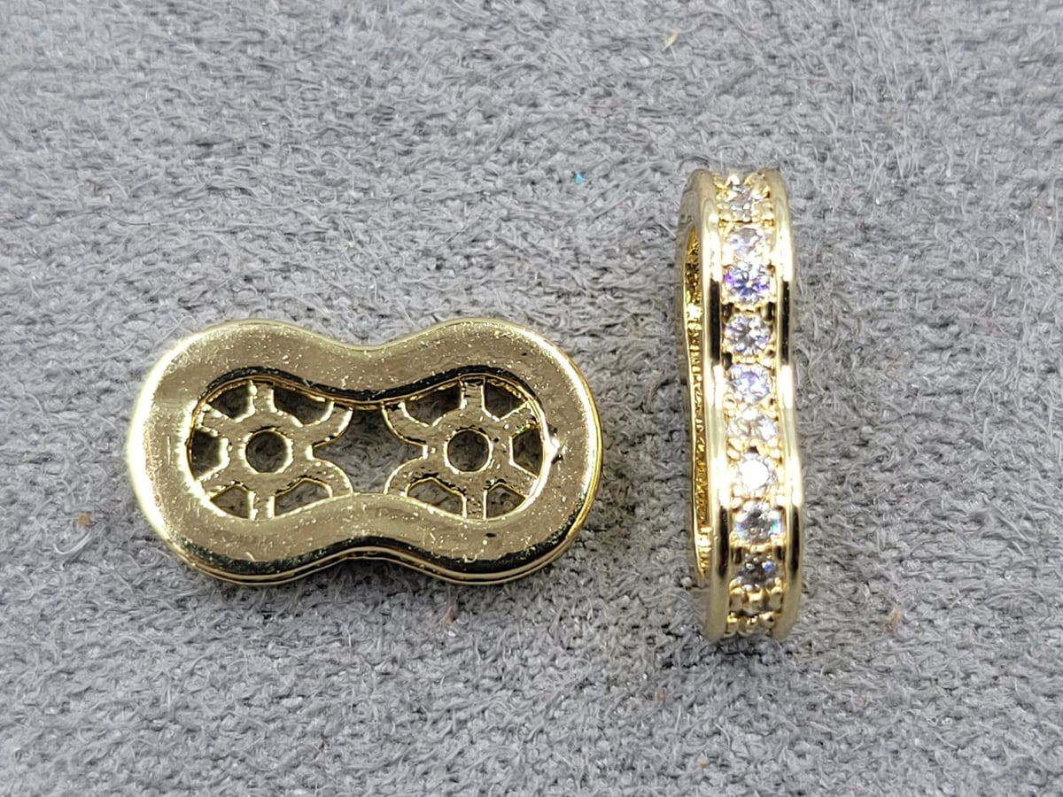 Раздільник 7,3*13 мм тов. 2,4 мм колір лимонне золото (гіпоалергений сплав)