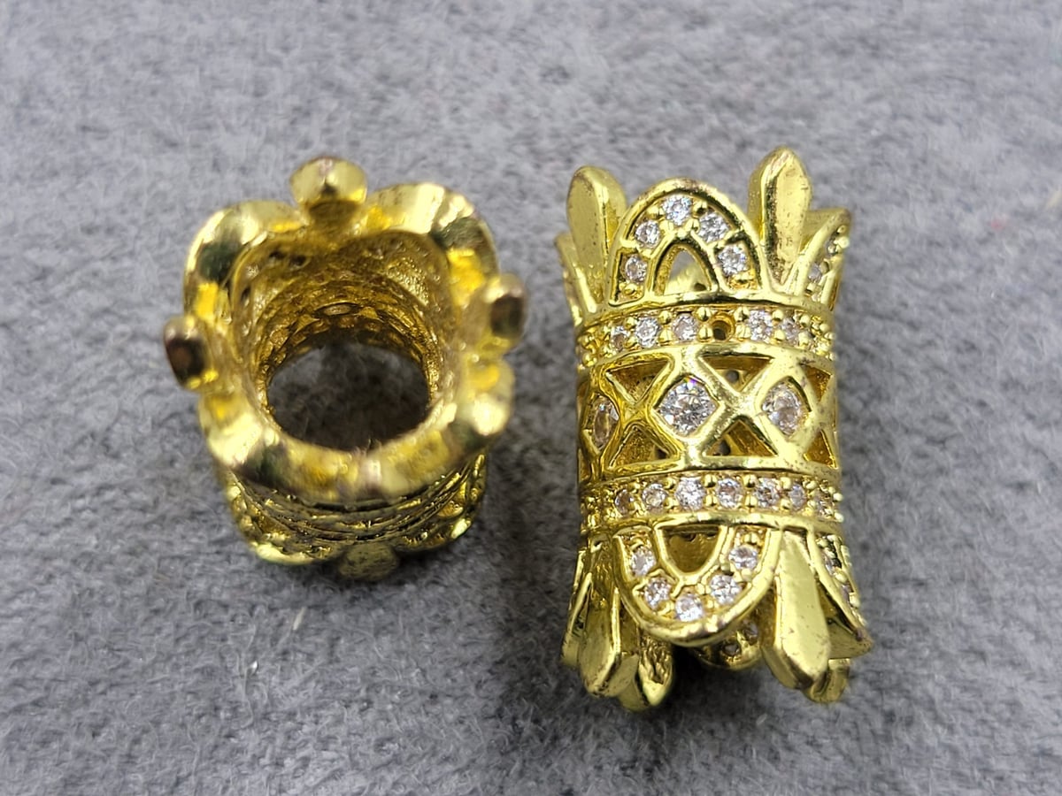 Бусина 8*16 мм колір  лимонне золото ( гіпоалергенний сплав)