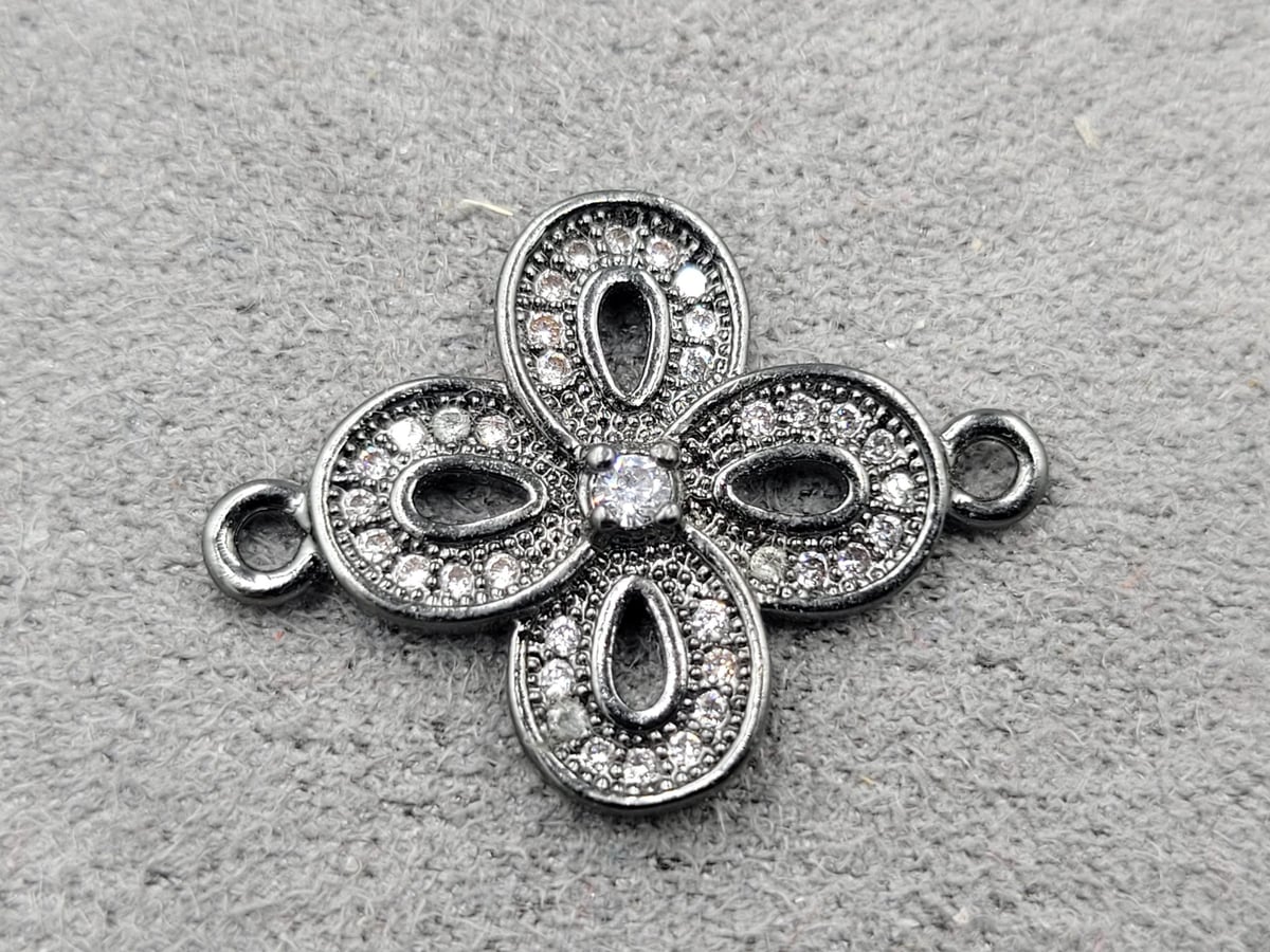 Конектор 23,3*17 мм колір чорний ( гіпоалергений сплав)