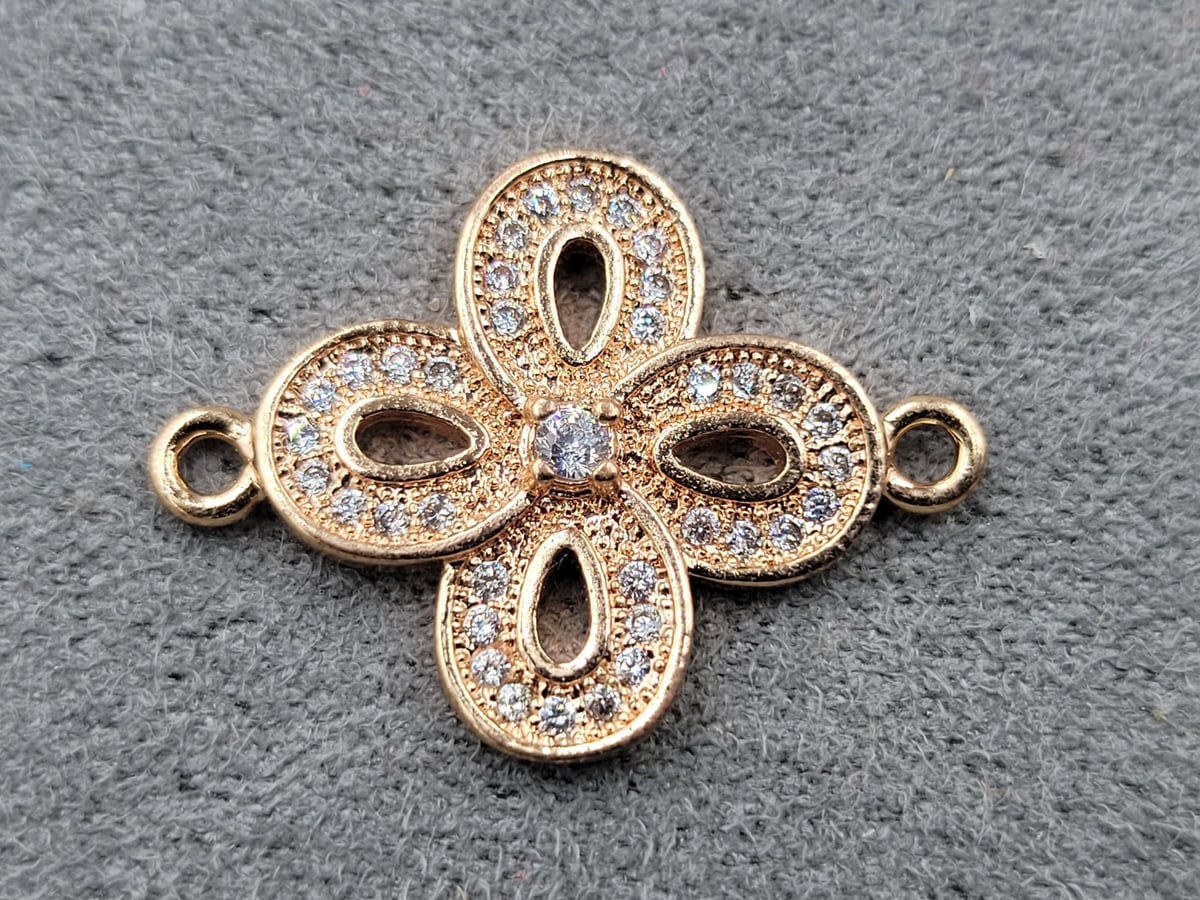 Конектор 23,3*17 мм колір рожеве золото ( гіпоалергений сплав)