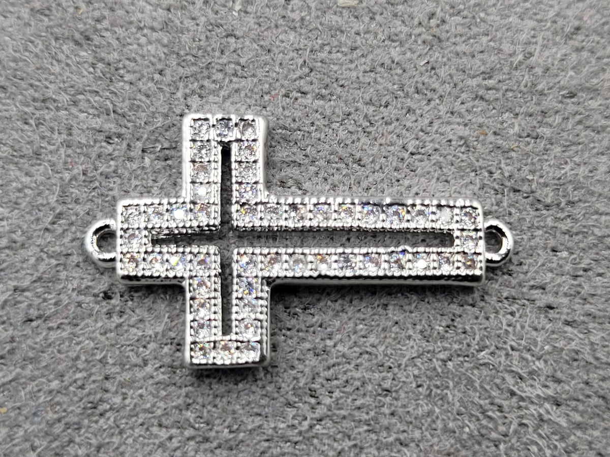 Конектор 12,6*21 мм родій ( гіпоалергений сплав)